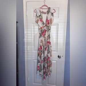 Lane Bryant Floral Maxi Dress in Pink and Green